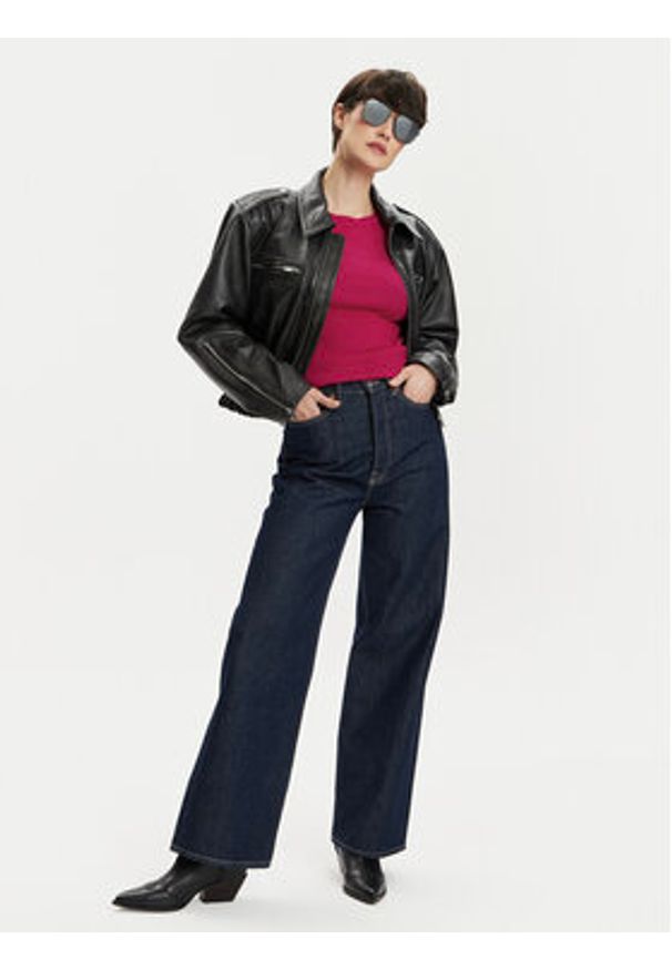 Morgan Sweter 241-MSUCCES Różowy Regular Fit. Kolor: różowy. Materiał: syntetyk