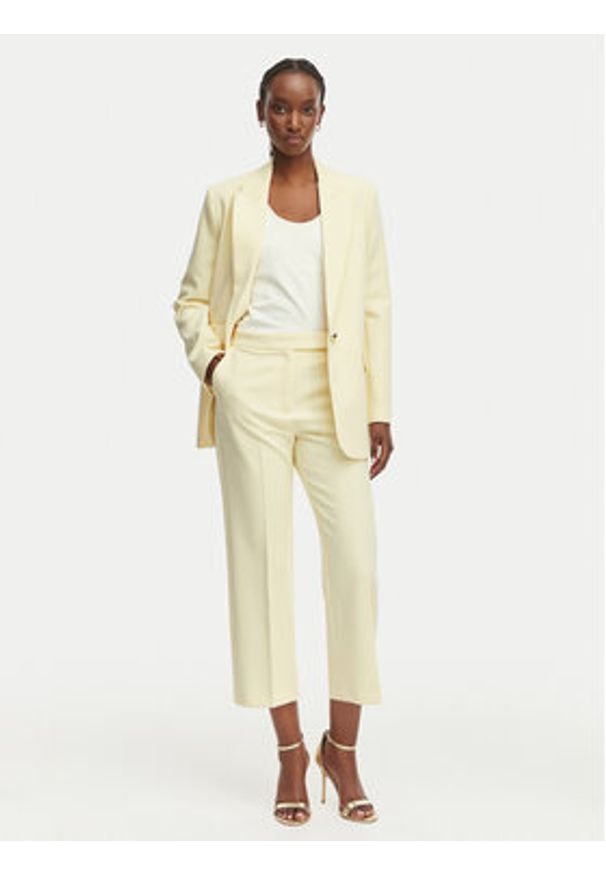 Morgan Spodnie materiałowe 261-PVADO.F Żółty Regular Fit. Kolor: żółty. Materiał: syntetyk