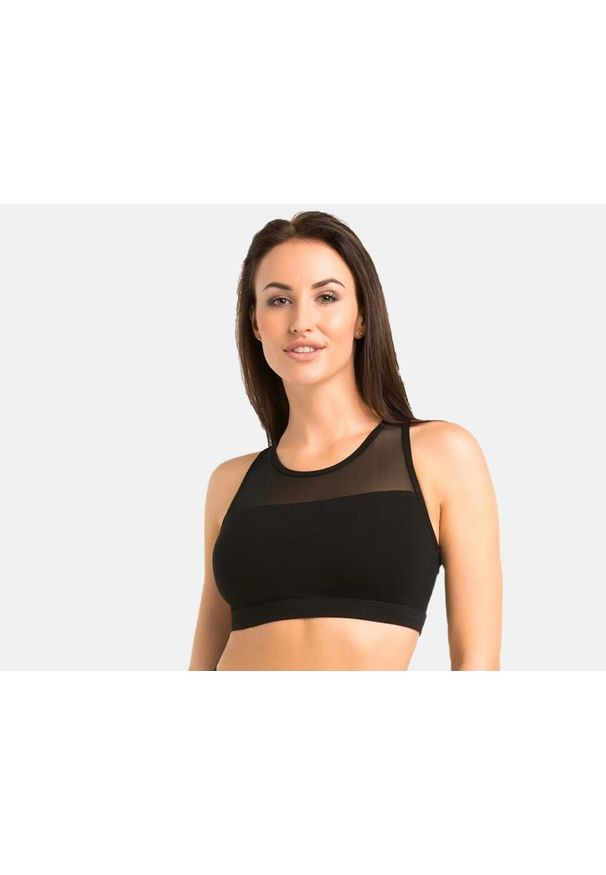 TEYLI - Top Damski Sportowy 2705. Kolor: czarny. Materiał: wiskoza, elastan