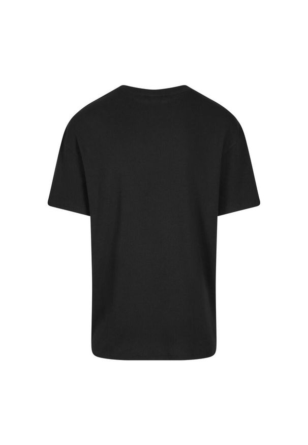 Urban Classics - T-shirt Męski Prążkowana Oversized. Kolor: czarny. Materiał: prążkowany