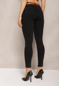 Renee - Czarne Jeansy Skinny z Paskiem ze Sprzączką w Komplecie Anitre. Kolor: czarny #2