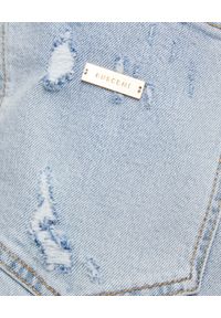 BUSCEMI - Spodenki jeansowe z przetarciami. Kolor: niebieski. Materiał: jeans. Długość: do kolan. Wzór: aplikacja #4