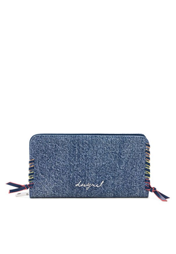 Desigual Portfel 26SAYD05 Niebieski. Kolor: niebieski. Materiał: materiał