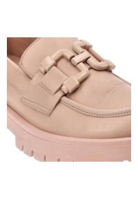 Różowe Mokasyny Venezia Stylowe Buty Damskie. Zapięcie: bez zapięcia. Kolor: różowy. Szerokość cholewki: normalna. Wzór: aplikacja. Materiał: skóra. Sezon: lato. Obcas: na obcasie. Styl: elegancki. Wysokość obcasa: niski #3