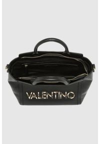 Valentino by Mario Valentino - VALENTINO Czarna torebka Sled Shopping. Kolor: czarny. Wzór: paski #3