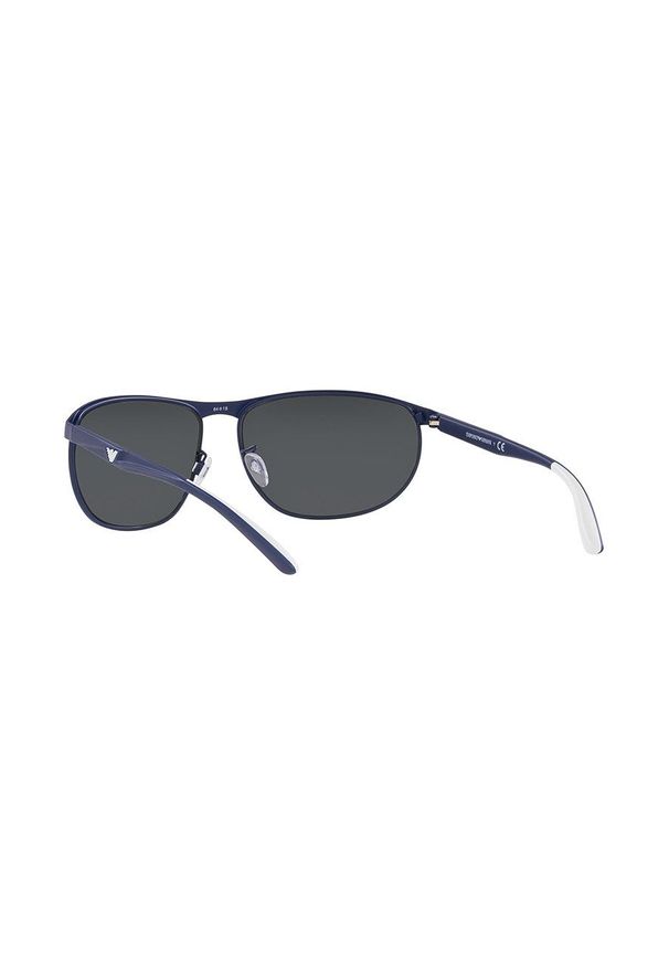 Emporio Armani okulary przeciwsłoneczne męskie. Kształt: owalne. Kolor: niebieski