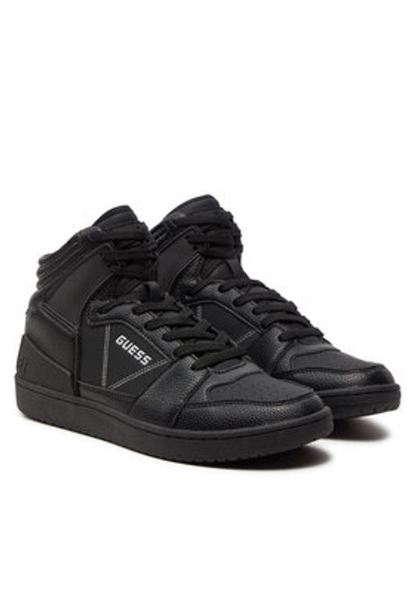 Guess Sneakersy Sava Mid FMTSAM PAC12 Czarny. Kolor: czarny. Materiał: skóra