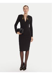Elisabetta Franchi Sukienka koktajlowa AB-805-57E2-V460 Czarny Slim Fit. Kolor: czarny. Materiał: syntetyk. Styl: wizytowy #2