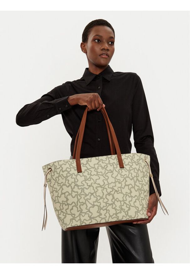 Tous - TOUS Torebka Kaos Icon 2002022001 Beżowy. Kolor: beżowy. Materiał: skórzane