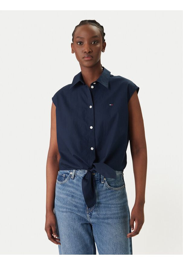 Tommy Jeans Koszula DW0DW22212 Granatowy Regular Fit. Kolor: niebieski. Materiał: bawełna