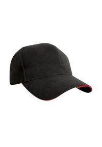 RESULT HEADWEAR - Czapka Z Daszkiem Sandwich Ze Szczotkowanej Bawełny. Kolor: wielokolorowy, czarny, czerwony. Materiał: bawełna