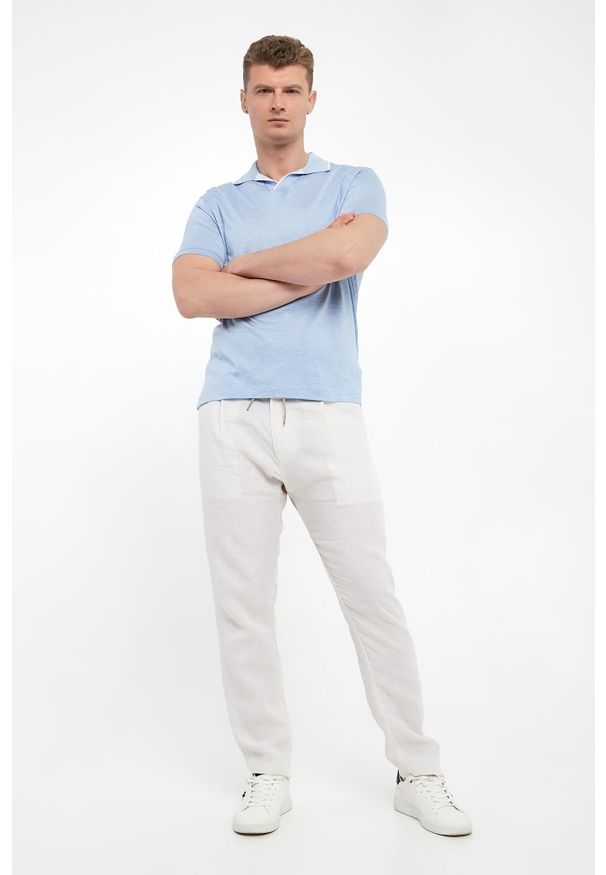 PAUL & SHARK - Spodnie męskie lniane PAUL&SHARK. Materiał: len