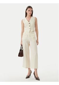 Marella Kamizelka garniturowa Veranda 2615151032 Écru Regular Fit. Kolor: kremowy. Materiał: len #4