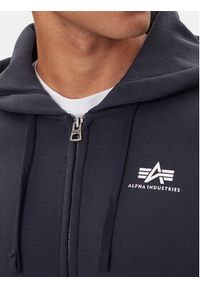 Alpha Industries Bluza Basic Zip 118342 Granatowy Regular Fit. Kolor: niebieski. Materiał: bawełna