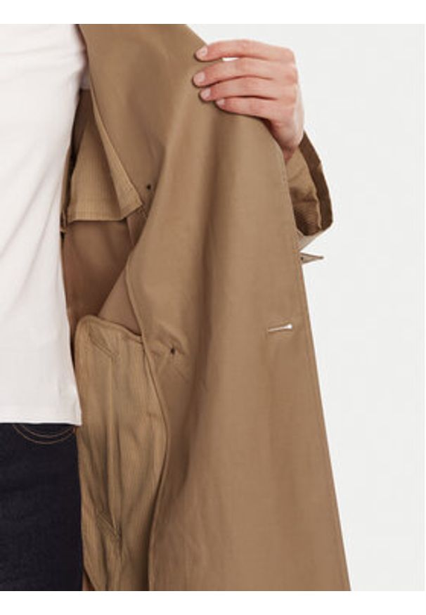 Calvin Klein Trencz LV044C501G Brązowy Regular Fit. Kolor: brązowy. Materiał: syntetyk, bawełna