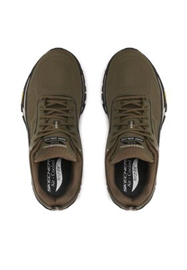 skechers - Skechers Trekkingi Recon 237333/OLBK Khaki. Kolor: brązowy. Materiał: skóra. Sport: turystyka piesza