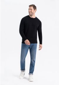 Volcano - Spodnie jeansowe męskie z prostą nogawką D-LEON 43. Kolekcja: plus size. Kolor: niebieski. Sezon: lato. Styl: klasyczny