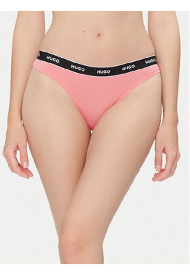 Hugo - HUGO Komplet stringów Triplet Thong Stripe 50545680 Kolorowy. Materiał: bawełna. Wzór: kolorowy