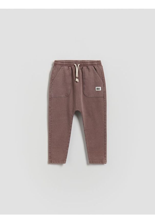 Reserved - Bawełniane legginsy - fioletowy. Kolor: fioletowy. Materiał: bawełna