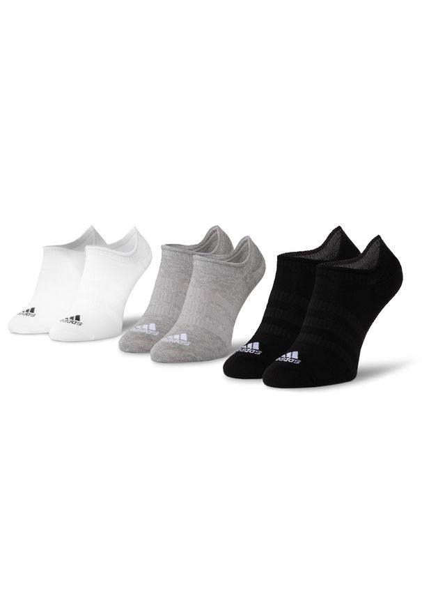 Adidas - Zestaw 3 par niskich skarpet unisex adidas - Light Nosh 3PP DZ9414 Mgreyh/White/Black. Kolor: biały, wielokolorowy, czarny, szary. Materiał: materiał, bawełna, poliester, elastan
