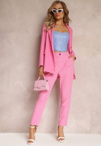 Renee - Różowe Spodnie Cygaretki Zalko. Okazja: na co dzień. Kolor: różowy. Styl: casual, klasyczny, elegancki #1