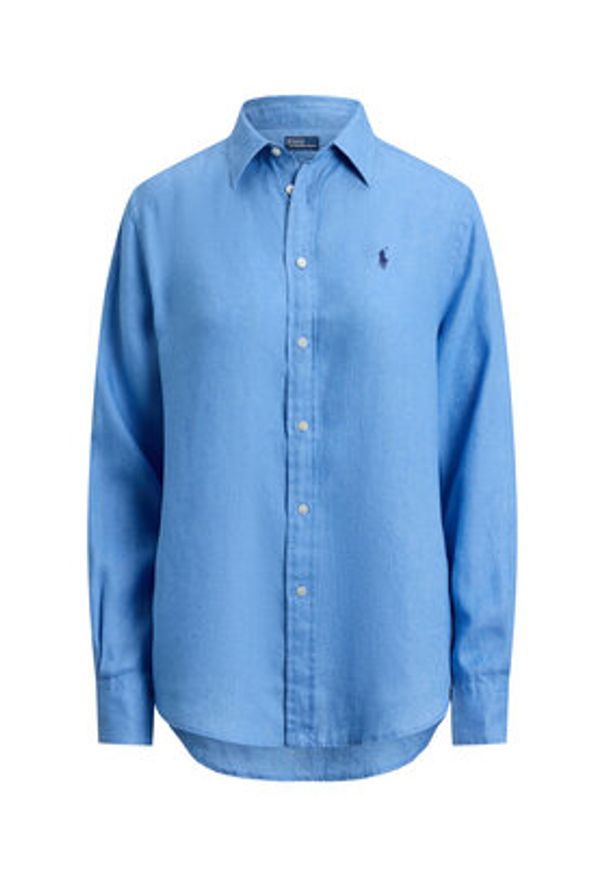 Polo Ralph Lauren Koszula 211970730510 Niebieski Regular Fit. Typ kołnierza: polo. Kolor: niebieski. Materiał: len