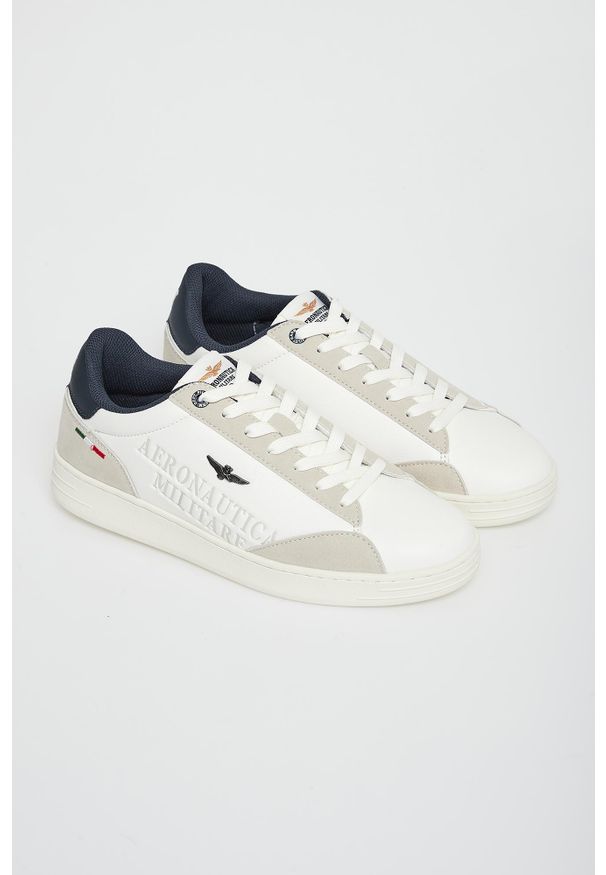Aeronautica Militare - Sneakersy męskie skórzane AERONAUTICA MILITARE. Materiał: skóra