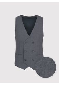Pako Lorente - PAKO LORENTE – Szara dwurzędowa kamizelka męska. Kolor: szary. Materiał: poliester, elastan, wiskoza. Styl: elegancki, młodzieżowy #9