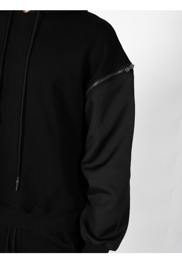 Les Hommes Bluza "Detachable" | LBH1000700F | Mężczyzna | Czarny. Okazja: na co dzień. Kolor: czarny. Materiał: bawełna, poliester. Styl: casual