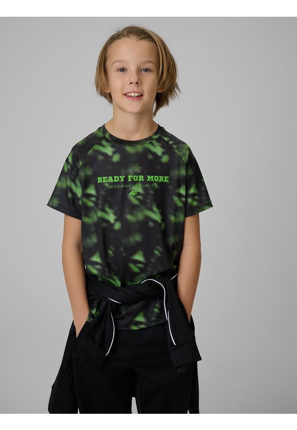 4f - 4F Koszulka sportowa szybkoschnąca chłopięca - multikolor 134/140 (8-10 lat). Kolor: wielokolorowy. Materiał: materiał. Sezon: lato