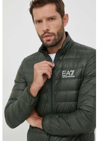 EA7 Emporio Armani kurtka puchowa męska kolor zielony przejściowa. Okazja: na co dzień. Kolor: zielony. Materiał: puch. Styl: casual