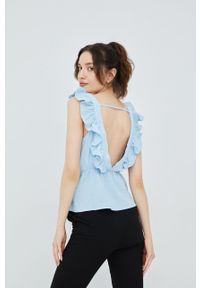 Vero Moda bluzka bawełniana damska gładka. Okazja: na co dzień. Kolor: niebieski. Materiał: bawełna. Wzór: gładki. Styl: casual