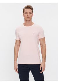 TOMMY HILFIGER - Tommy Hilfiger T-Shirt MW0MW10800 Różowy Slim Fit. Kolor: różowy. Materiał: bawełna