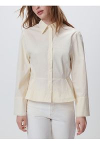 Reserved - Koszula z zakładkami - jasnożółty. Kolor: żółty. Materiał: tkanina, bawełna #1