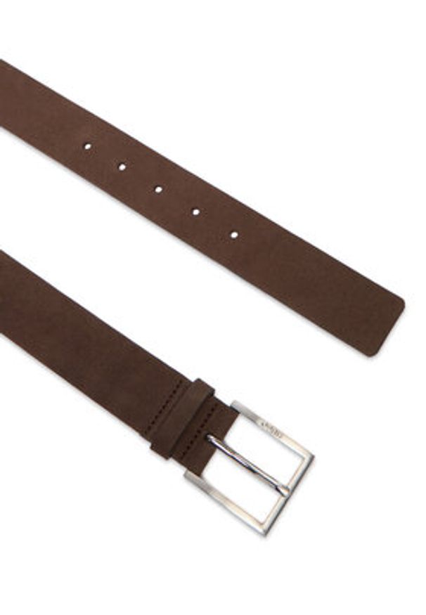 Hugo - HUGO Pasek Męski 50497455 Brązowy. Kolor: brązowy. Materiał: skóra, zamsz