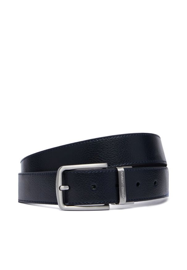 Emporio Armani Pasek EM007172 AF29130 MB084 Granatowy. Kolor: niebieski. Materiał: skóra