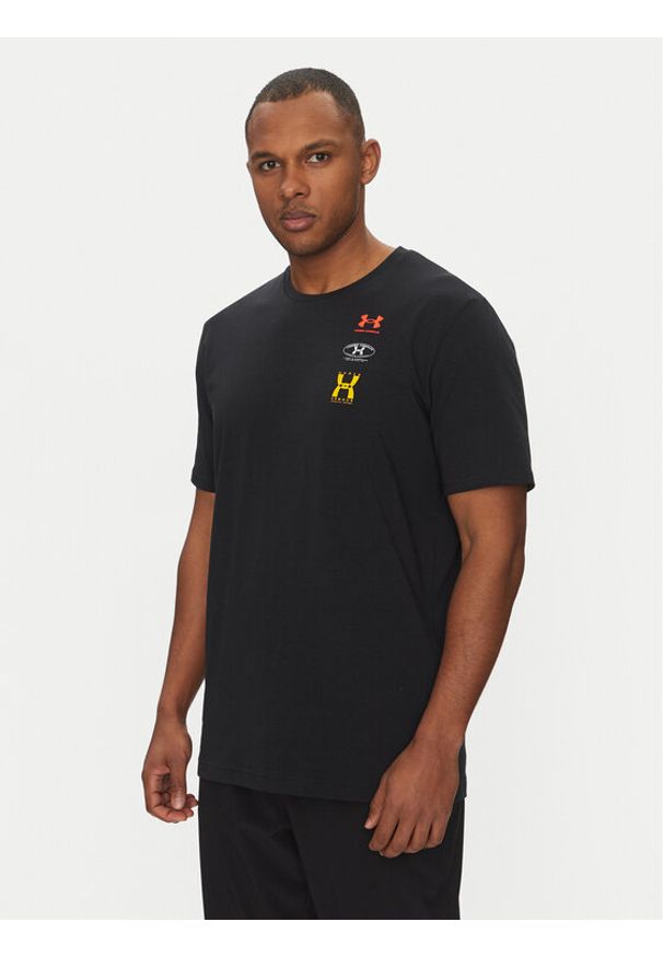 Under Armour T-Shirt EVOL Logo 1390165 Czarny Regular Fit. Kolor: czarny. Materiał: bawełna, syntetyk
