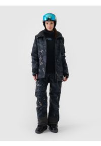 4f - 4F Kurtka snowboardowa membrana 10000 damska - multikolor XS. Okazja: na co dzień. Typ kołnierza: kaptur. Kolor: wielokolorowy. Materiał: dzianina, poliester, materiał, tkanina. Wzór: gładki. Sezon: zima. Styl: klasyczny, sportowy, casual