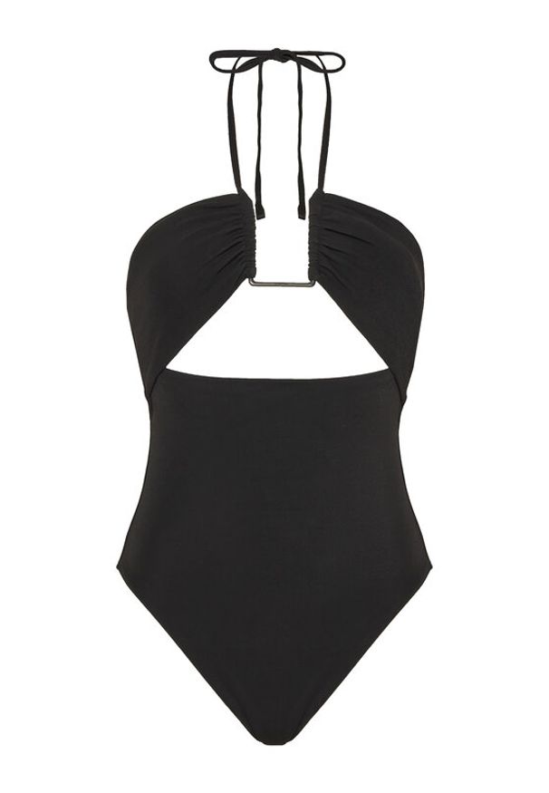 Calvin Klein Swimwear Strój kąpielowy KW0KW02813 Czarny. Kolor: czarny. Materiał: syntetyk