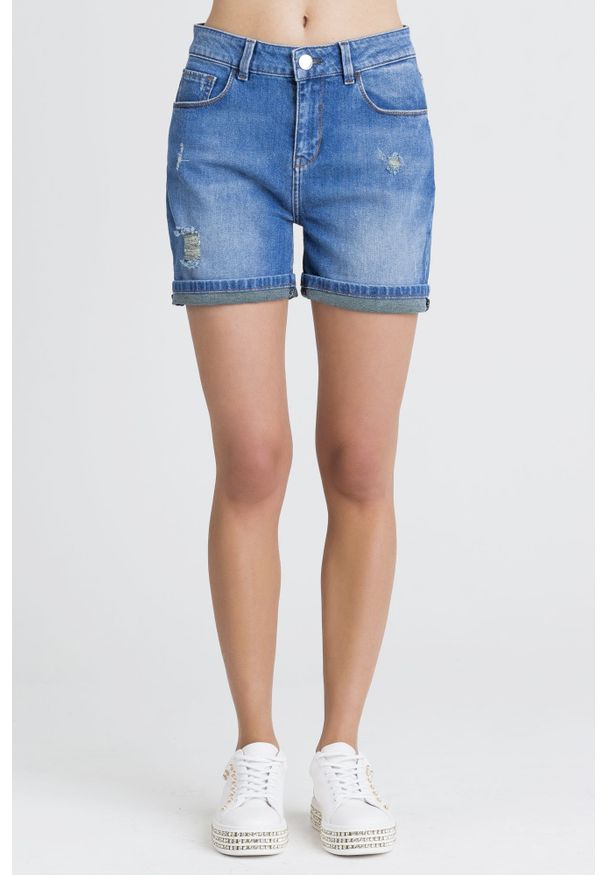 SZORTY JEANSOWE Trussardi Jeans. Stan: podwyższony. Długość: krótkie. Sezon: lato. Styl: rockowy, klasyczny