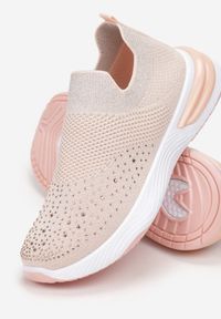 Born2be - Różowe Buty Sportowe Xyllyn. Nosek buta: okrągły. Zapięcie: bez zapięcia. Kolor: różowy. Materiał: materiał. Szerokość cholewki: normalna. Wzór: aplikacja, kolorowy #3