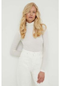 Bruuns Bazaar longsleeve z domieszką wełny Angela kolor beżowy z golfem. Typ kołnierza: golf. Kolor: beżowy. Materiał: wełna. Długość rękawa: długi rękaw. Długość: długie #3