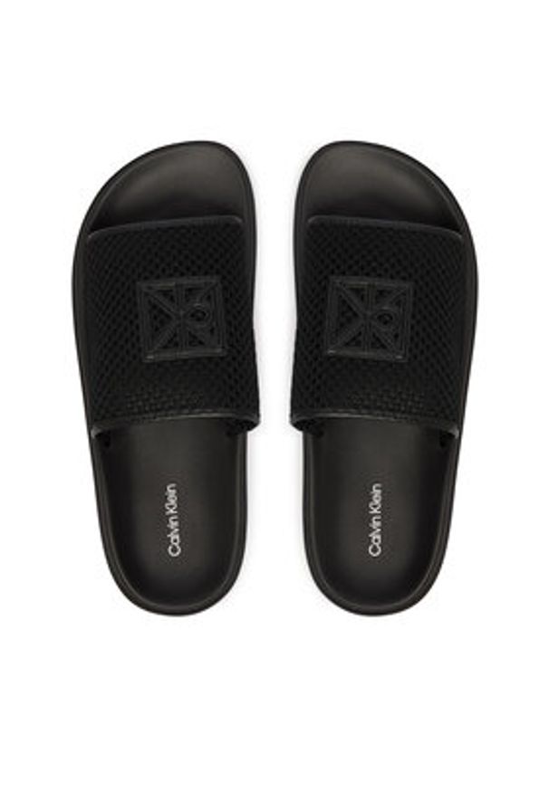 Calvin Klein Klapki Mesh Mule Slides HW0HW02889 Czarny. Kolor: czarny. Materiał: materiał