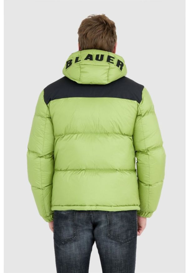 Blauer USA - BLAUER Jasnozielona kurtka męska Cooper z logo na kapturze, Rozmiar XXL. Kolor: zielony