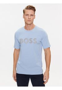 BOSS - Boss T-Shirt Tee 8 50501195 Błękitny Regular Fit. Kolor: niebieski. Materiał: bawełna