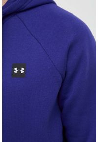 Under Armour bluza męska kolor niebieski z kapturem gładka 1357111-424. Okazja: na co dzień. Typ kołnierza: kaptur. Kolor: niebieski. Materiał: dzianina. Wzór: gładki. Styl: casual #4