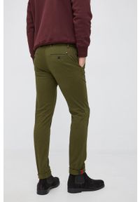TOMMY HILFIGER - Tommy Hilfiger Spodnie męskie kolor zielony proste. Okazja: na co dzień. Kolor: zielony. Materiał: tkanina, bawełna. Wzór: gładki. Styl: casual