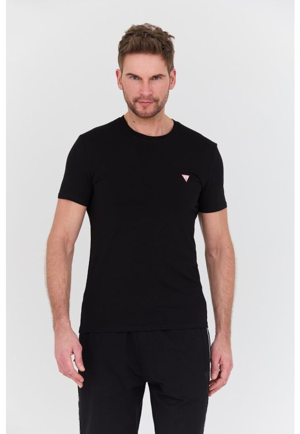 Guess - GUESS Czarny męski t-shirt Core Tee Str, Rozmiar S. Kolor: czarny