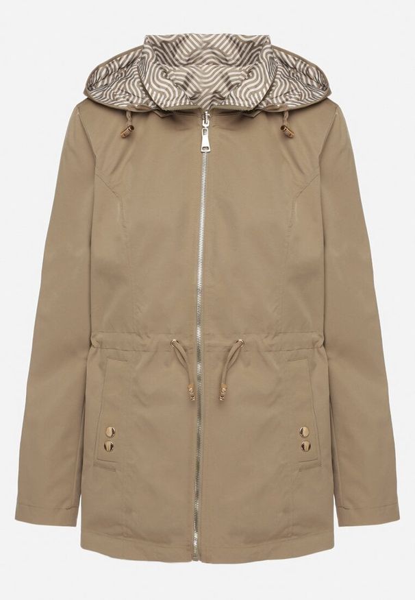 Born2be - Ciemnozielona Kurtka Parka o Dwustronnym Fasonie z Odpinanym Kapturem Desanilia. Okazja: na co dzień, na spacer. Kolor: zielony. Materiał: jeans. Styl: elegancki, casual