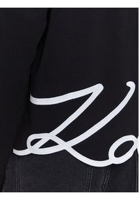 Karl Lagerfeld - KARL LAGERFELD Bluza A3W20067 Czarny Regular Fit. Typ kołnierza: dekolt w karo. Kolor: czarny. Materiał: bawełna #3